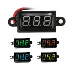 Digital voltmeter with green LEDs, 3.5 - 30 V, small, black case, 3-digit and 2-wire, waterproof